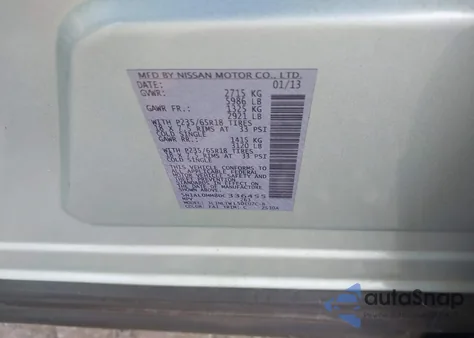 2013 Infiniti Jx35 z USA, uszkodzony, nr VIN 5N1AL0MM8DC336455